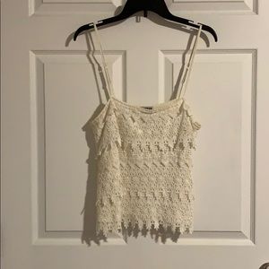 Express White Lace Medium Spaghetti Tank Top